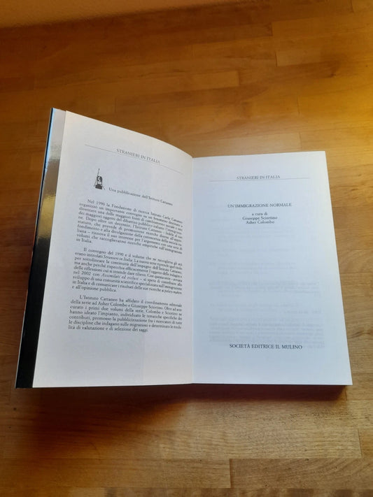 UN'IMMIGRAZIONE NORMALE. A CURA DI GIUSEPPE SCIORTINO E ASHER COLOMBO. IL MULINO EDITRICE 2003. COLLANA: STRANIERI IN ITALIA.