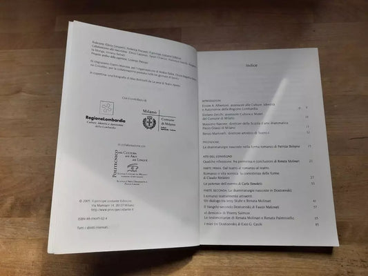 IL TEATRO NASCOSTO NEL ROMANZO. A CURA DI TEATRO APERTO. IL PRINCIPE COSTANTE EDIZIONI, 2004. COLLANA: I QUADERNI DI Ì.