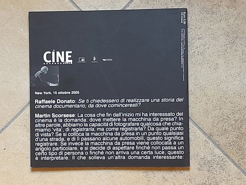 CINETECA SPECIALE. NOVEMBRE 2005. MARTIN SCORSESE: IL MIO VIAGGIO NEL CINEMA DOCUMENTARIO. A CURA DI RAFFAELE DONATO + AA.VV.