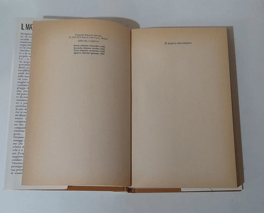 IL MATTO INVENTATO. VITTORINO ANDREOLI. RIZZOLI EDITORE. 4° EDIZIONE GENNAIO 1993.