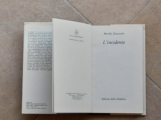 L'INCIDENTE. MIRELLA DUCCESCHI. EDIZIONI DELLO ZIBALDONE. ARABESCHI 9. 1° EDIZIONE 1990.