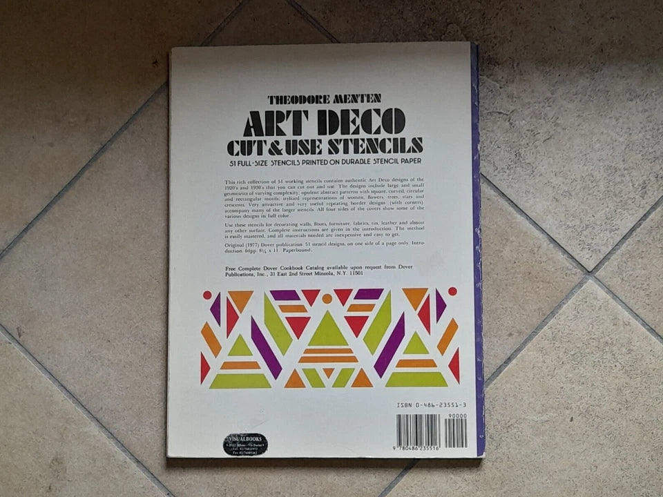 ART DECO. CUT & USE STENCILS. THEODORE MENTEN. DOVER PUBLICATIONS, INC., NEW YORK . 1° EDIZIONE 1977.