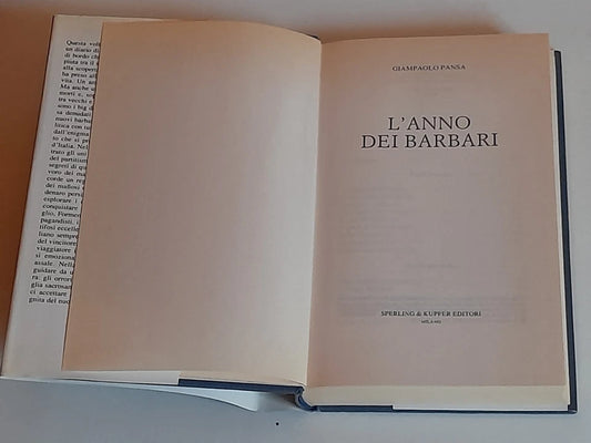 L'ANNO DEI BARBARI. GIAMPAOLO PANSA. SPERLING & KUPFER EDITORI. RISTAMPA 1993. COLLANA: SAGGI.