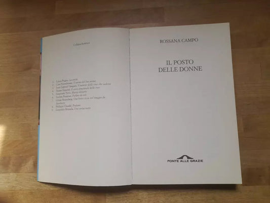 IL POSTO DELLE DONNE. ROSSANA CAMPO. PONTE ALLE GRAZIE EDITRICE. RISTAMPA 2013. COLLANA: SCRITTORI 10.