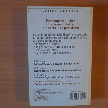 COSI' PARLO' ZARATHUSTRA. GUIDA E COMMENTO. NIETZSCHE. RÜDIGER SCHMIDT E CORD SPRECKELSEN. GARZANTI EDITORE. COLLANA: GLI ELEFANTI SDS. 1° EDIZIONE 1998.