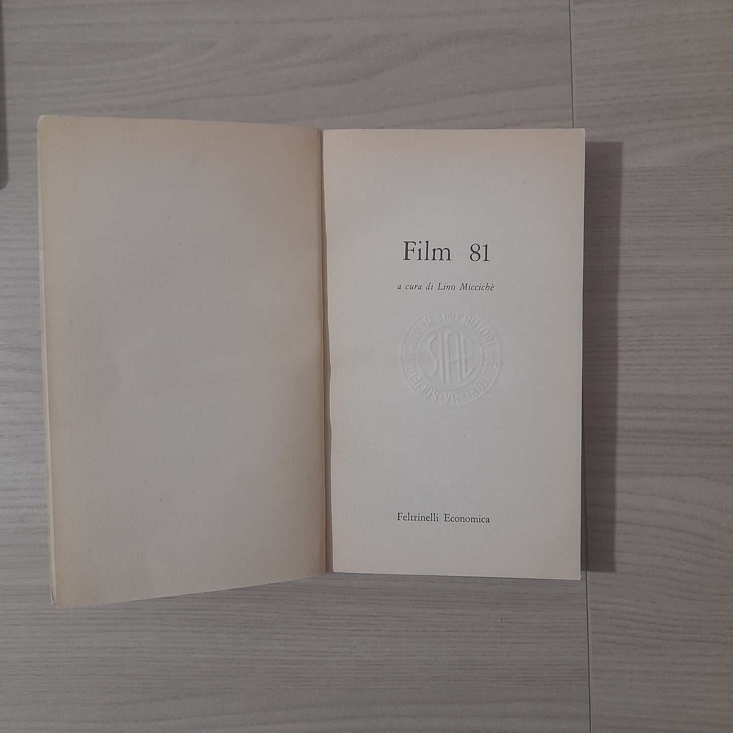 FILM 181. A CURA DI LINO MICCICHE. FELTRINELLI EDITORE. COLLANA: UNIVERSALE ECONOMICA FELTRINELLI 924. 1° EDIZIONE: FEBBRAIO 1981.