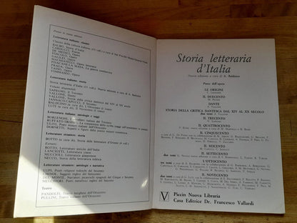 STORIA LETTERARIA D'ITALIA. UGO FOSCOLO. ESTRATTO DA L'OTTOCENTO. NUOVA EDIZIONE A CURA DI ARMANDO BALDUINO. PICCIN NUOVA LIBRARIA CASA EDITRICE DR. FRANCESCO VALLARDI.