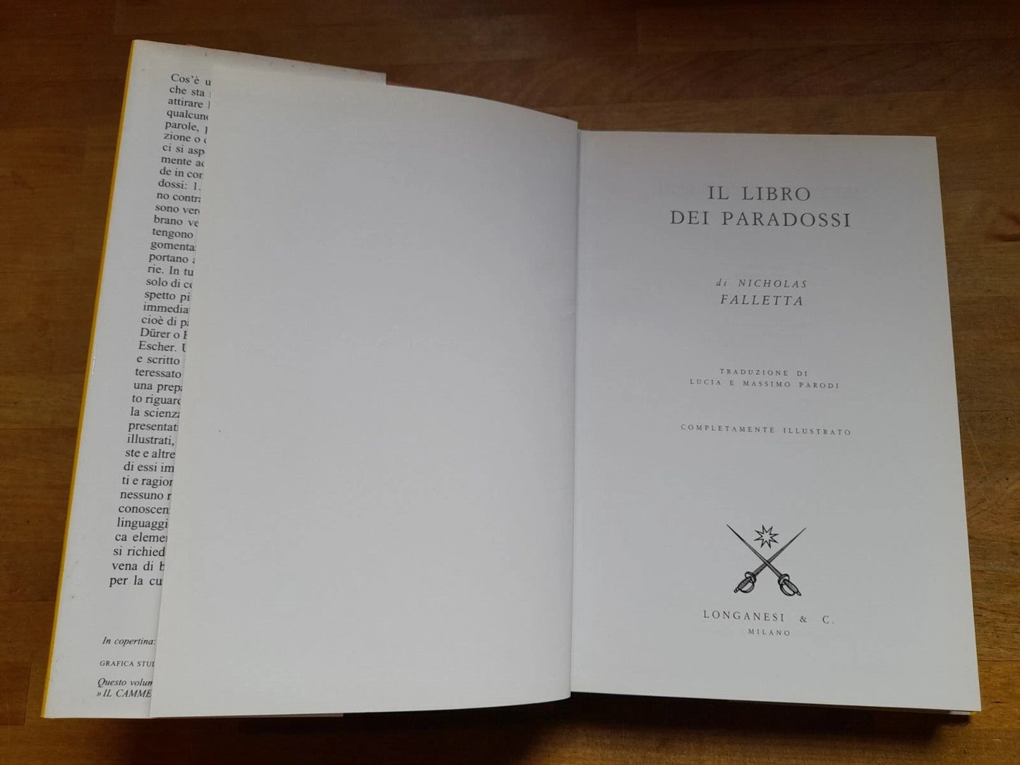 IL LIBRO DEI PARADOSSI. NICHOLAS FALLETTA. LONGANESI & C. EDITORI. COLLANA: "IL CAMMEO" VOLUME 394. 2° EDIZIONE 2003.