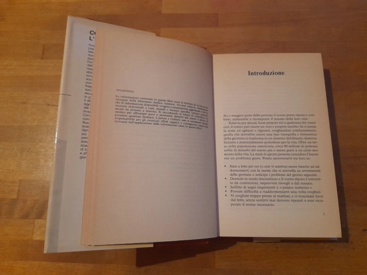 COME VINCERE L'INSONNIA. IL PROGRAMMA MEDICO INFALLIBILE...DONALD R. SWEENEY. EDIZIONE CDE SU LICENZA SPERLING & KUPFER EDITORI, 1992.