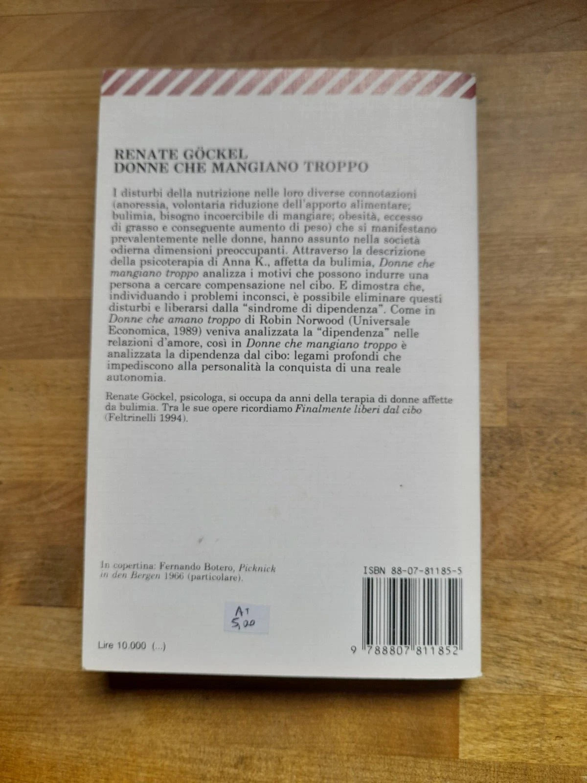 DONNE CHE MANGIANO TROPPO. RENATE GOCKEL. FELTRINELLI EDITORE. COLLANA: UNIVERSALE ECONOMICA FELTRINELLI 1185. 5° EDIZIONE 1994.