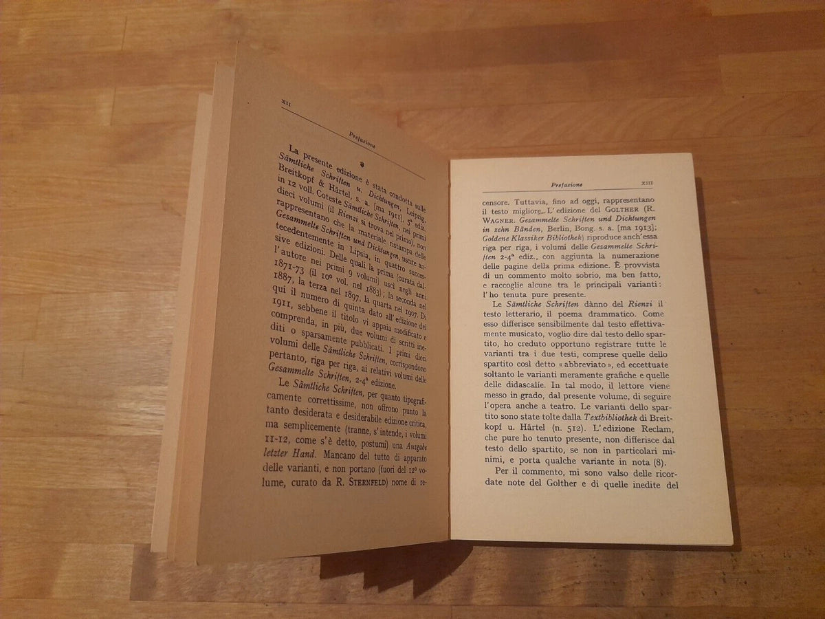 RIENZI. RICCARDO WAGNER. SANSONI EDITORE. RISTAMPA 1984. COLLANA: BIBLIOTECA SANSONIANA STRANIERA.