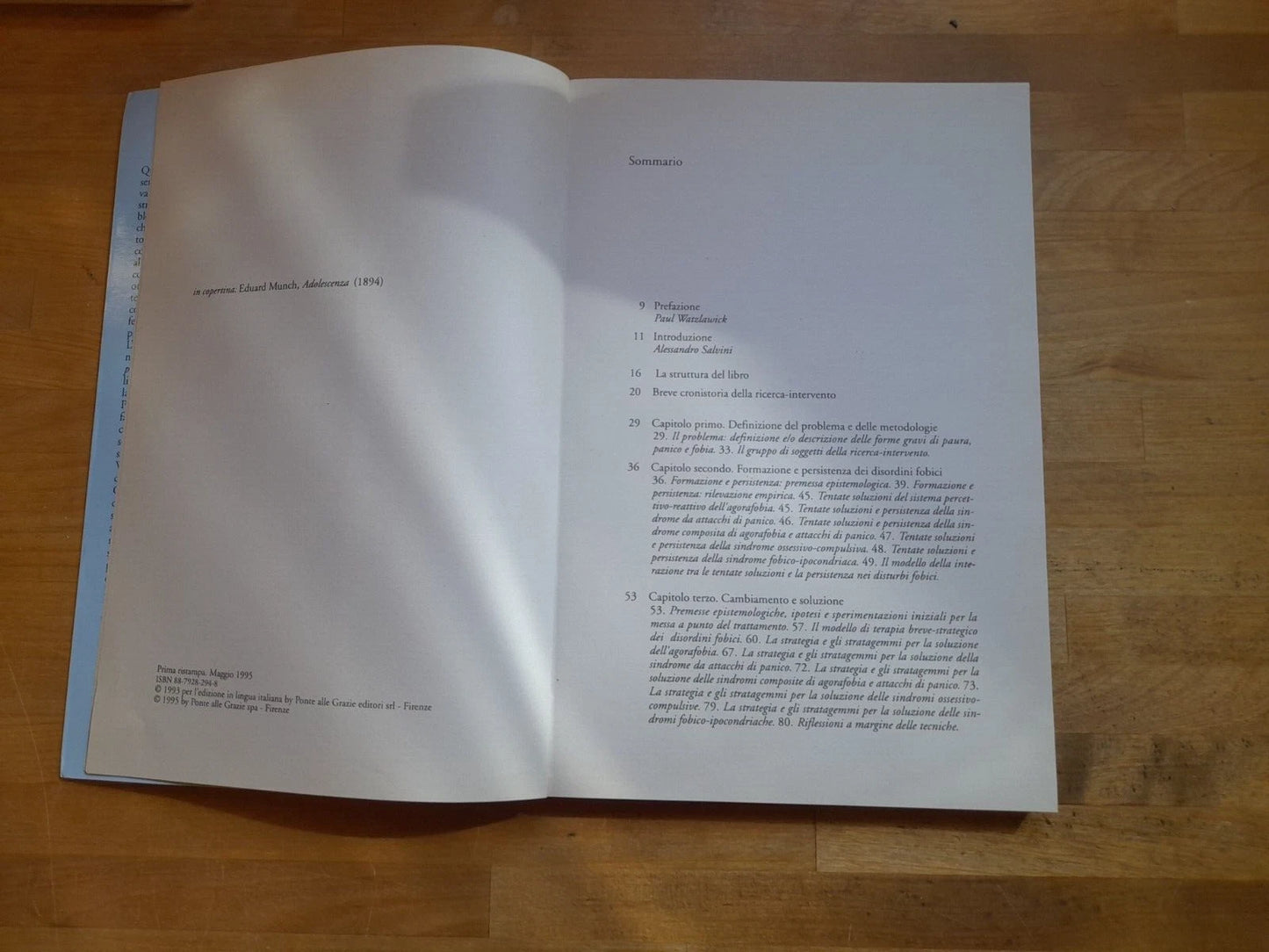 PAURA, PANICO, FOBIE. LA TERAPIA IN TEMPI BREVI. GIORGIO NARDONE. PONTE ALLE GRAZIE EDITRICE. 1° RISTAMPA MAGGIO 1995. COLLANA: SAGGI.