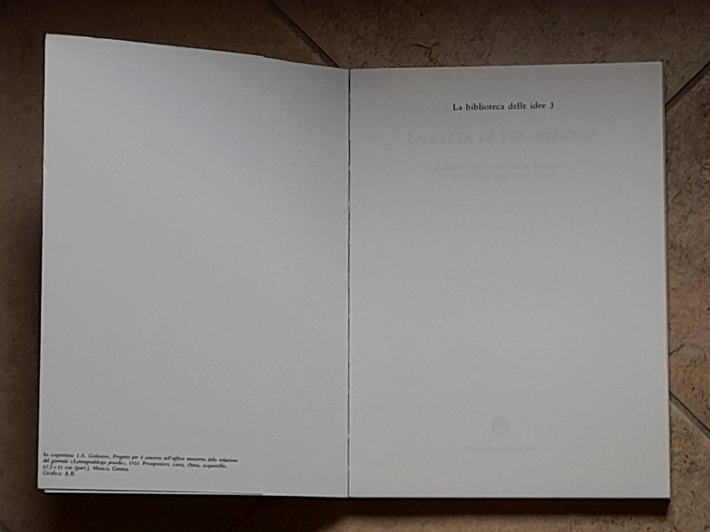LA CITTA' DI TRANSIZIONE. ALESSANDRO DE MAGISTRIS. COLLANA: LA BIBLIOTECA DELLE IDEE 3. IL QUADRANTE EDIZIONI. 1° EDIZIONE 1988.