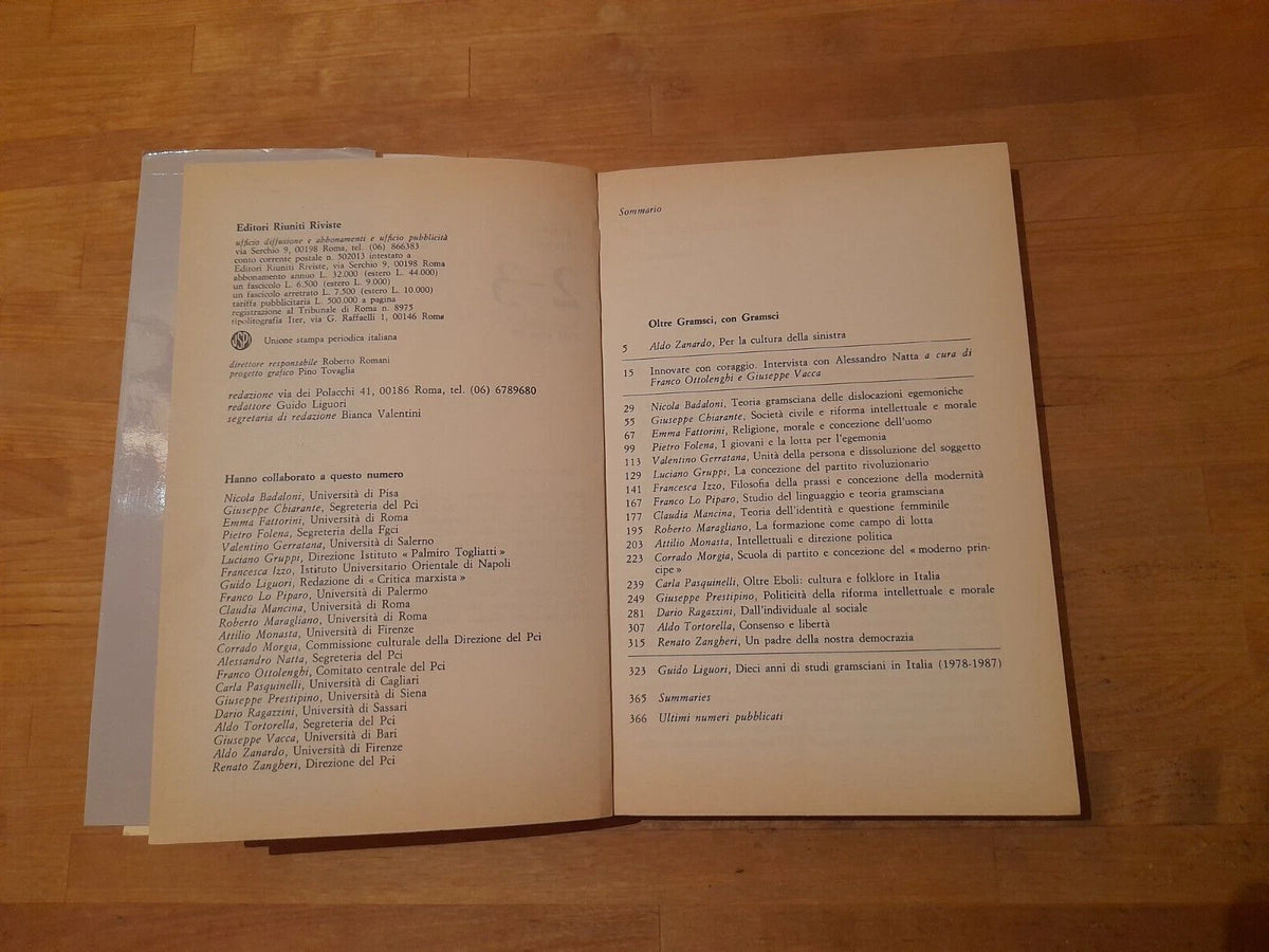 OLTRE GRAMSCI CON GRAMSCI. AA.VV. EDITORI RIUNITI. RIVISTE- CRITICA MARXISTA 2-3- MARZO -GIUGNO 1987, ANNO 25.