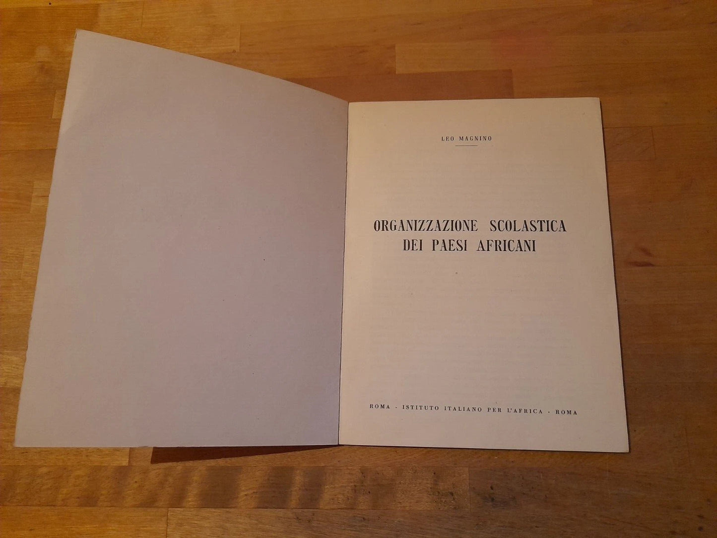 ORGANIZZAZIONE SCOLASTICA DEI PAESI AFRICANI. LEO MAGNINO. ISTITUTO ITALIANO PER L'AFRICA. 1° EDIZIONE 1960.