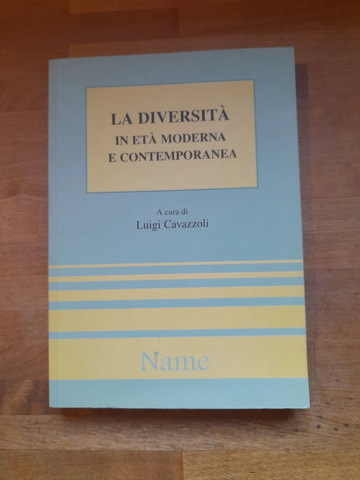 LA DIVERSITA' IN ETA' MODERNA E CONTEMPORANEA. LUIGI CAVAZZOLI. NAME EDITORE, 2001. COLLANA: BIBLIOTECA DELL'ISTITUTO ITALIANO DI BIOETICA 2.