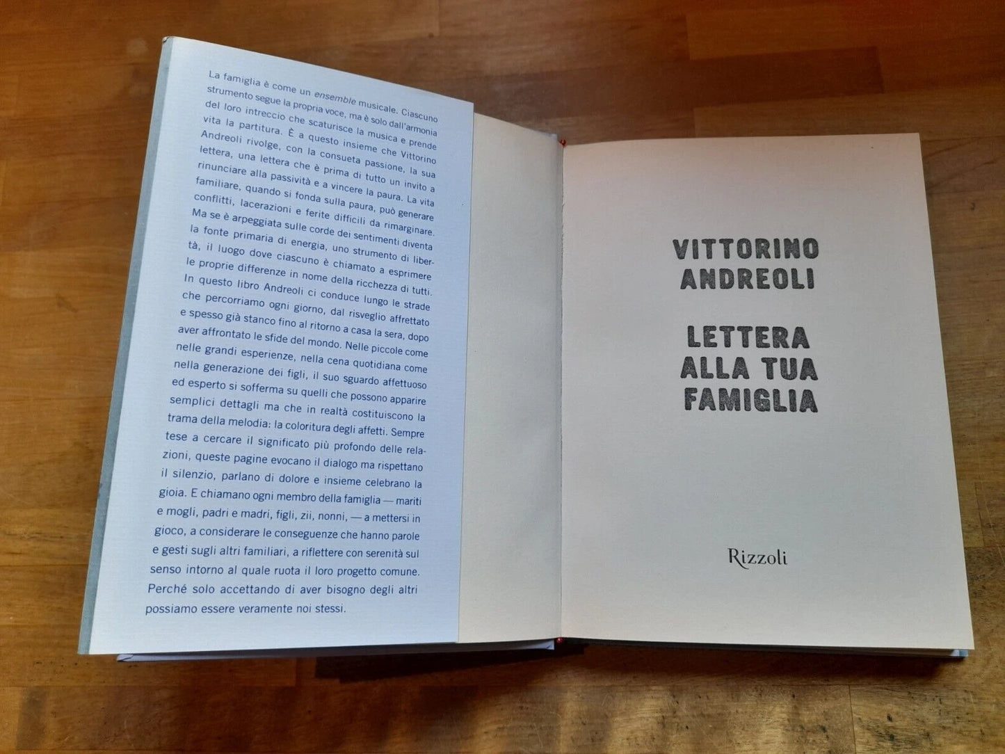 LETTERA ALLA TUA FAMIGLIA. VITTORINO ANDREOLI. RIZZOLI EDITORE. 1° EDIZIONE 2005.
