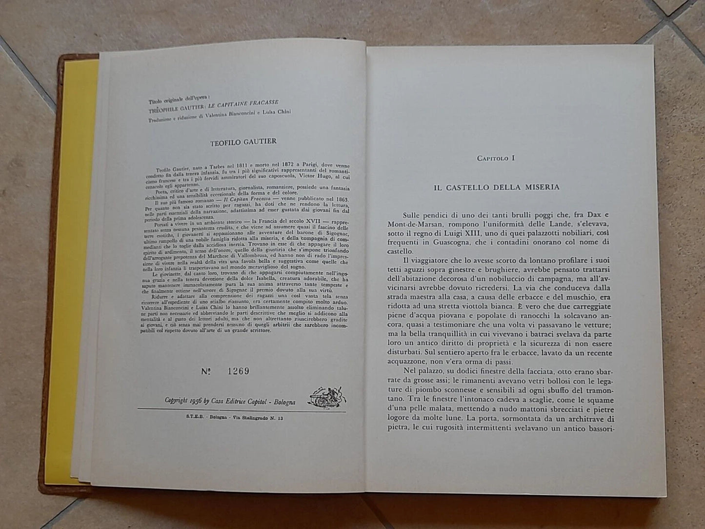 IL CAPITAN FRACASSA. TEOFILO GAUTIER. EDIZIONI CAPITOL - BOLOGNA. RISTAMPA 1956. COLLANA CAPITOL DI CAPOLAVORI PER LA GIOVENTU'.