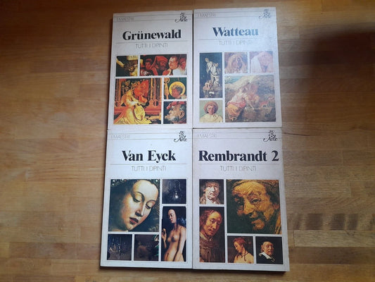 I MAESTRI BUR ARTE. LOTTO DI 4 VOLUMI: WATTEAU-GRUNEWALD-REMBRANDT 2 - VAN EYCK. TUTTI I DIPINTI. 1° EDIZIONE: 1980-'81-'82