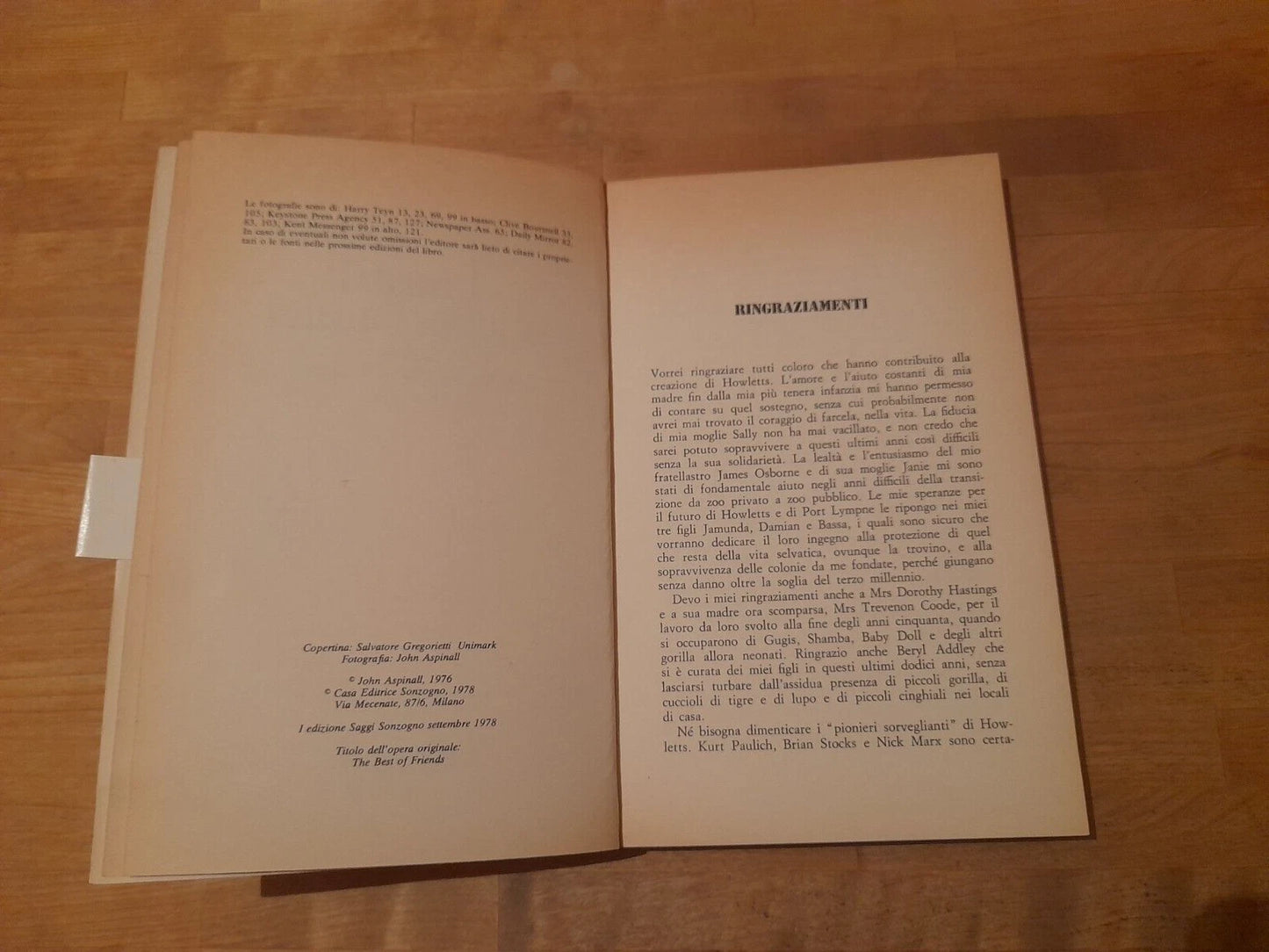 I NOSTRI MIGLIORI AMICI. LA STORIA DI UNA COMUNITA'. JOHN ASPINALL. SONZOGNO EDITORE. COLLANA: SAGGI SONZOGNO. 1° EDIZIONE 1978.
