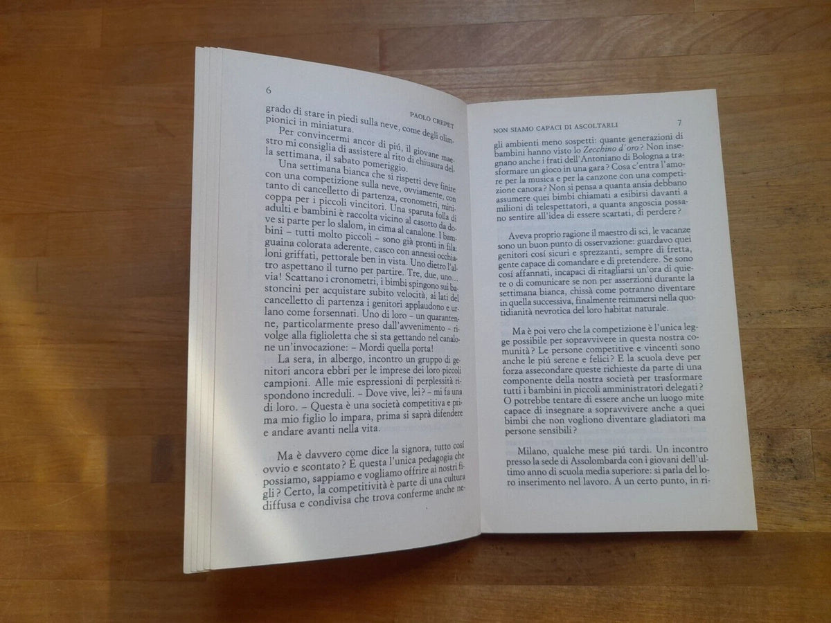 NON SIAMO CAPACI DI ASCOLTARLI. PAOLO CREPET. EINAUDI EDITORE. COLLANA: EINAUDI TASCABILI STILE LIBERO 808. 1° EDIZIONE 2001.