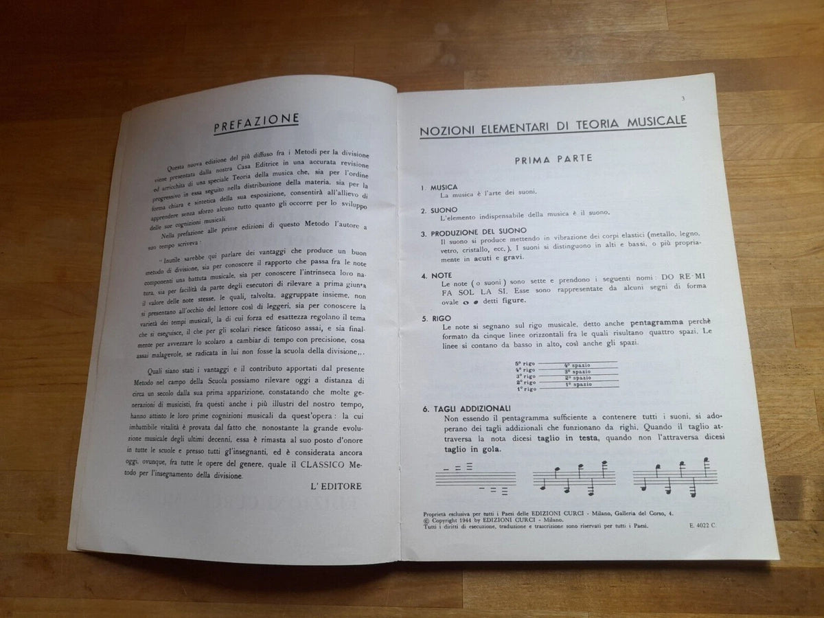 METODO COMPLETO PER LA DIVISIONE. PASQUALE BONA. EDIZIONI CURCI. NUOVA EDIZIONE 1991.