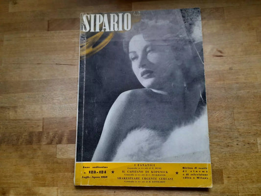 SIPARIO. ANNO UNDICESIMO. N.123-124. LUGLIO-AGOSTO 1956. RIVISTA TEATRO E CINEMA.