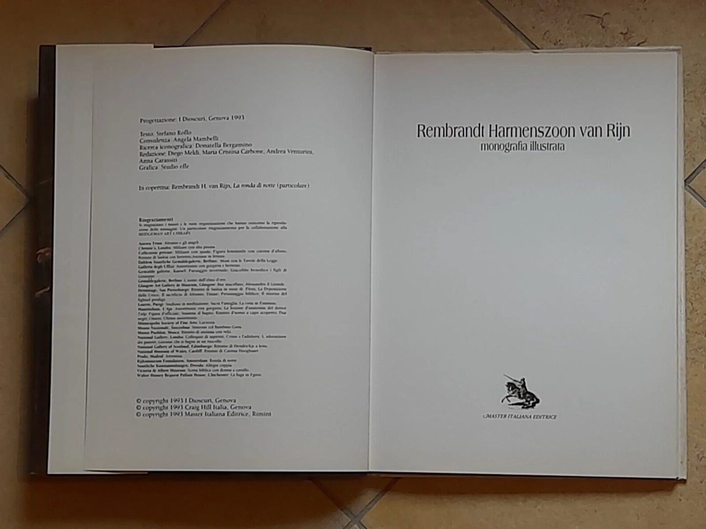 REMBRANDT HARMENSZOON VAN RIJN. TESTO DI STEFANO ROFFO. MASTER ITALIANA EDITRICE. RISTAMPA 1993. COLLANA: I GRANDI MAESTRI.