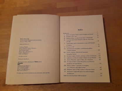 SCRITTORI POLITICI BOLOGNESI NELL'ETA' MODERNA. GIANLUIGI BETTI. NAME EDITORE. RISTAMPA 2000.  COLLANA: STORIA DELLE IDEE E DELLE ISTITUZIONI POLITICHE MEDIOEVO ED ETA' MODERNA STUDI E TESTI.