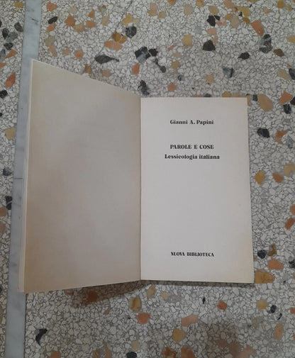 PAROLE E COSE. LESSICOLOGIA ITALIANA. GIANNI A. PAPINI. SANSONI EDITORE. COLLANA: NUOVA BIBLIOTECA. RISTAMPA 1977.