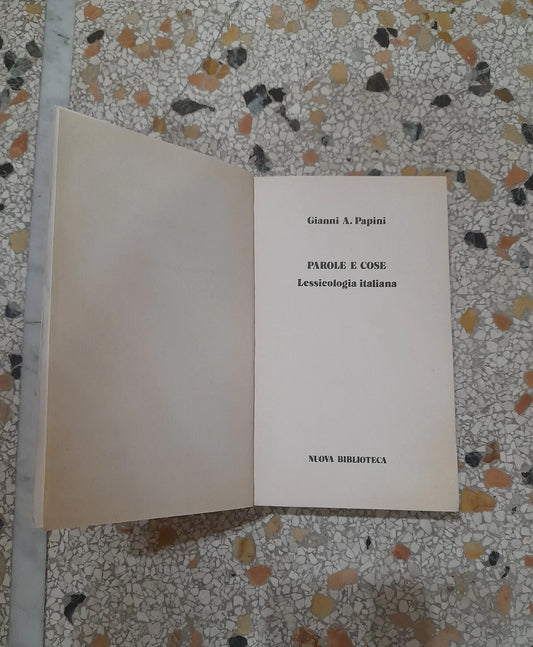 PAROLE E COSE. LESSICOLOGIA ITALIANA. GIANNI A. PAPINI. SANSONI EDITORE. COLLANA: NUOVA BIBLIOTECA. RISTAMPA 1977.