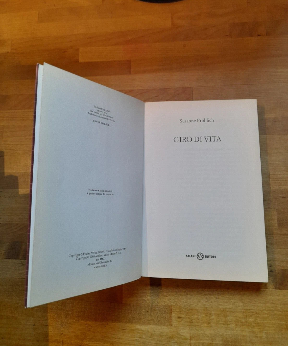 GIRO DI VITA. SUSANNE FROHLICH. SALANI EDITORE. RISTAMPA 2005.