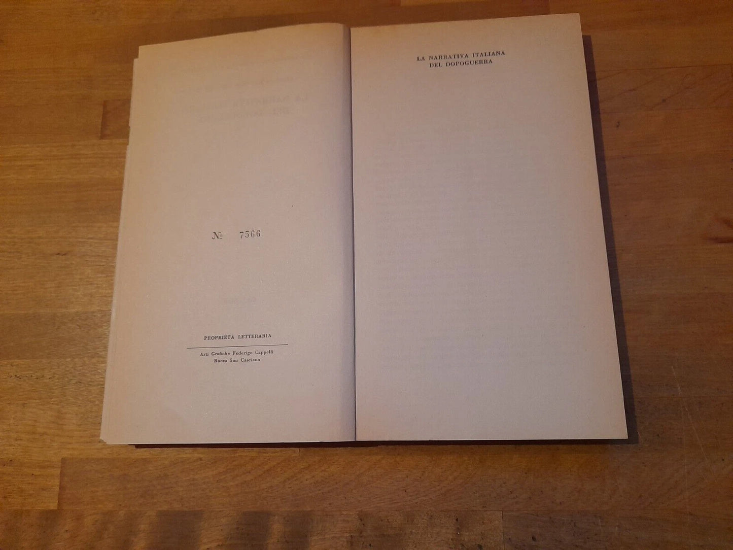 LA NARRATIVA ITALIANA DEL DOPOGUERRA. GIORGIO BARBERI SQUAROTTI. CAPPELLI EDITORE. COLLANA: UNIVERSALE CAPPELLI 109. RISTAMPA 1965.