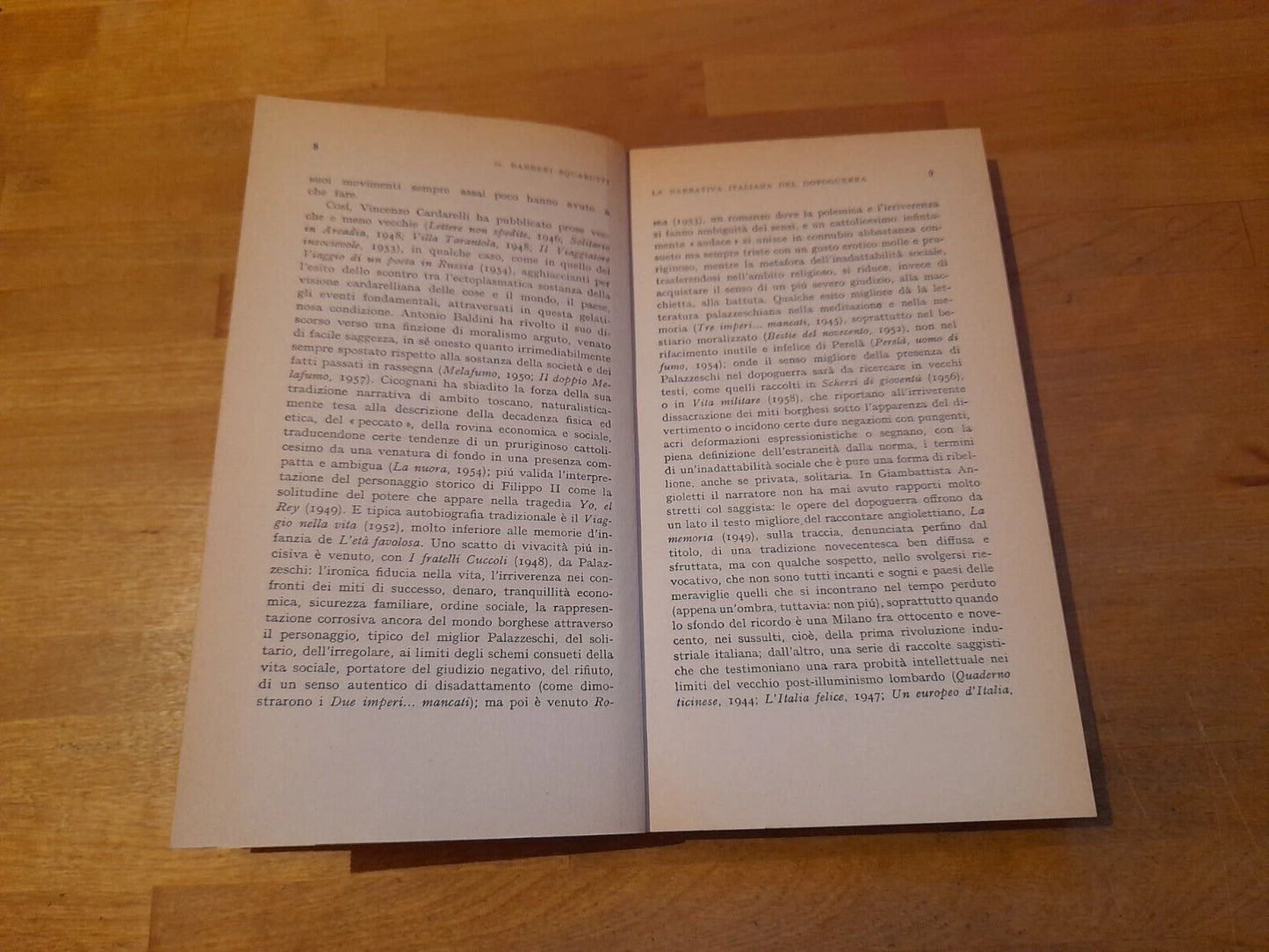 LA NARRATIVA ITALIANA DEL DOPOGUERRA. GIORGIO BARBERI SQUAROTTI. CAPPELLI EDITORE. COLLANA: UNIVERSALE CAPPELLI 109. RISTAMPA 1965.