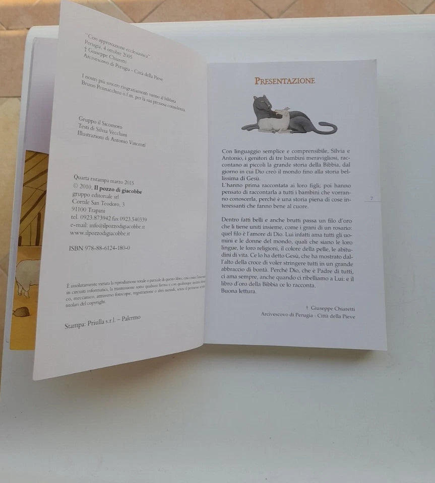 LA BIBBIA DEI BAMBINI. TESTI DI SILVIA VECCHINI. GRUPPO IL SICOMORO. IL POZZO DI GIACOBBE EDITRICE. RISTAMPA 2010.