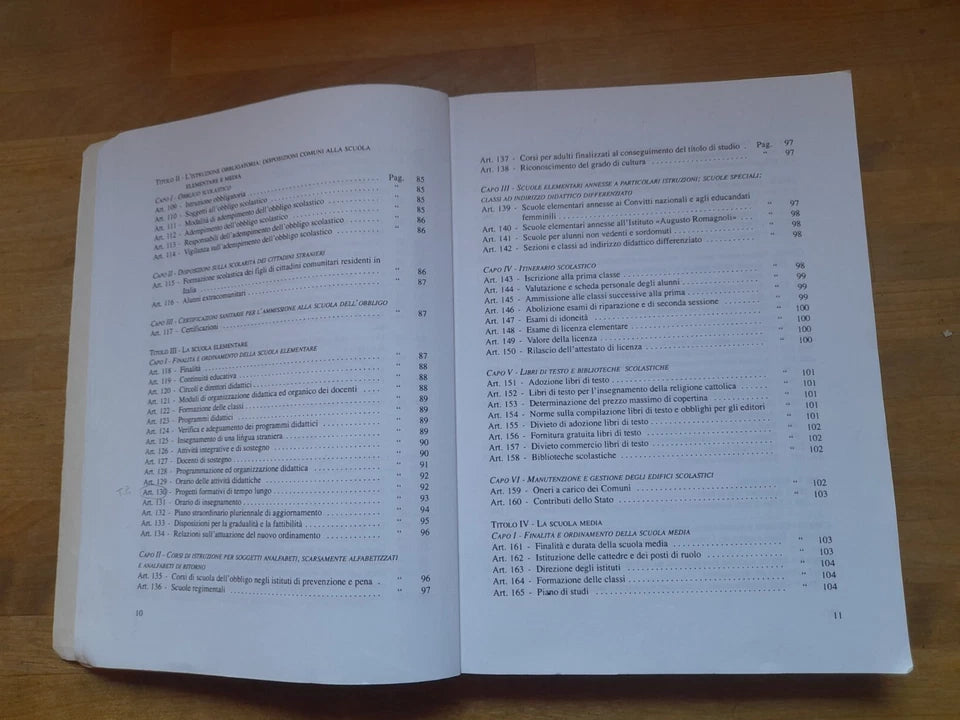 TESTO UNICO DELLE DISPOSIZIONI LEGISLATIVE IN MATERIA DI ISTRUZIONE...AA.VV. EDIZIONI ROMANE 1995.