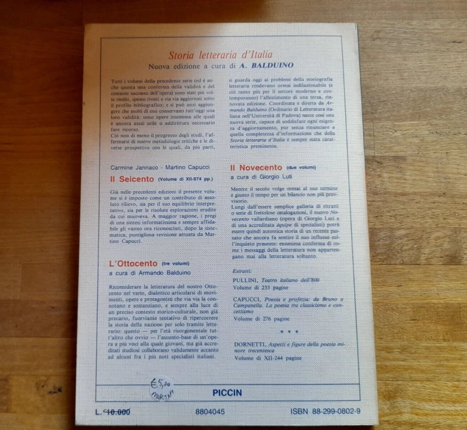 STORIA LETTERARIA D'ITALIA. UGO FOSCOLO. ESTRATTO DA L'OTTOCENTO. NUOVA EDIZIONE A CURA DI ARMANDO BALDUINO. PICCIN NUOVA LIBRARIA CASA EDITRICE DR. FRANCESCO VALLARDI.