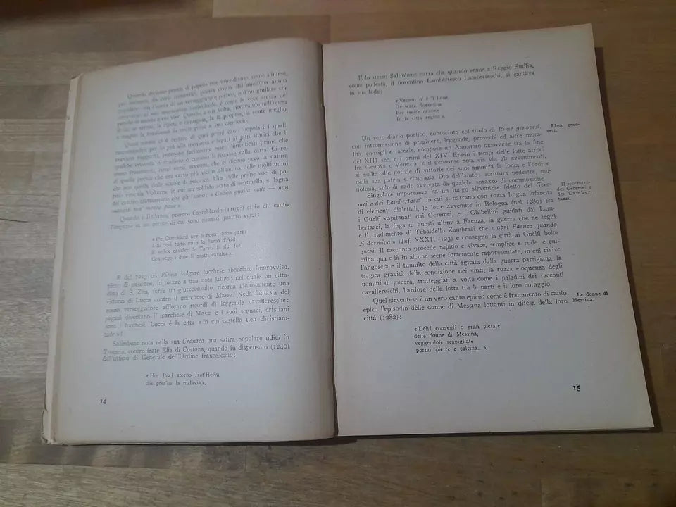 STORIA DELLA LETTERATURA ITALIANA VOLUME 1: DALLE ORIGINI A TUTTO IL QUATTROCENTO. GIULIO DOLCI. LA PRORA EDITRICE. 2° EDIZIONE RIVEDUTA E CORRETTA 1955.