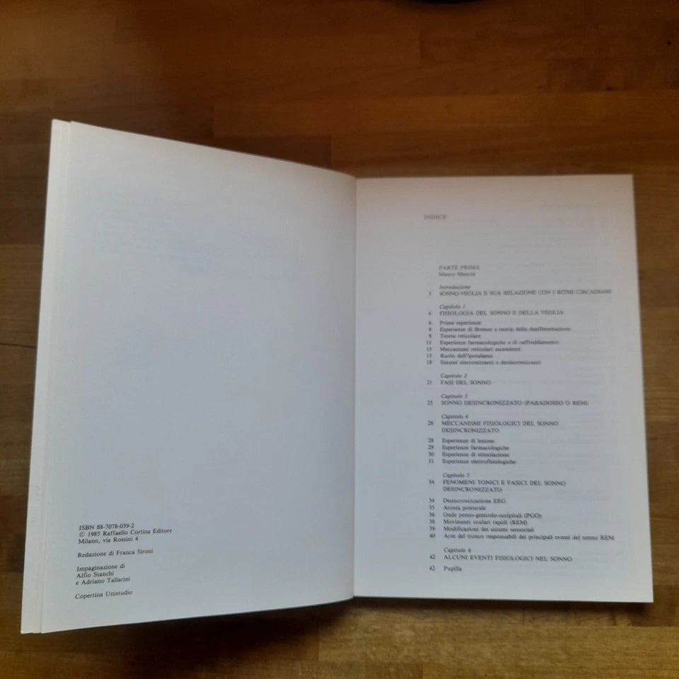 IL SONNO E I SUOI DISTURBI. FISIOLOGIA, CLINICA E TERAPIA. MAURO MANCIA - SALVATORE SMIRNE. RAFFAELLO CORTINA EDITORE 1985. COLLANA: SYNTHESIS.