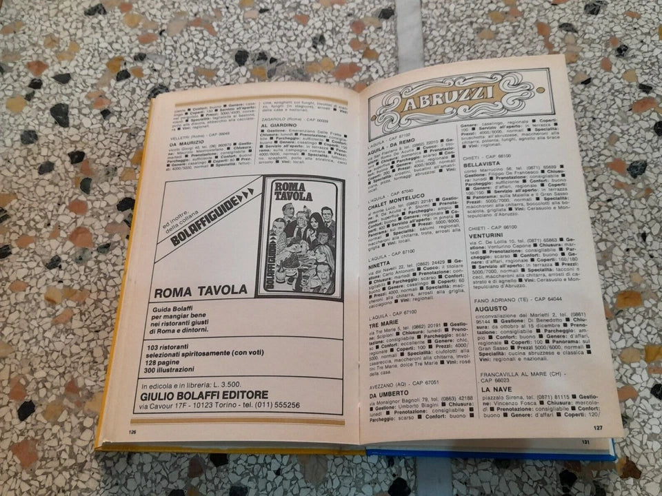 GUIDA DEI RISTORANTI D'ITALIA. AA.VV.  BOLAFFI EDITORE. COLLANA: BOLAFFI GUIDE PER LO SPORT E IL TEMPO LIBERO. 1° EDIZIONE 1975.