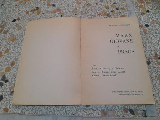 MARX GIOVANE A PRAGA. GIUSEPPE PASSALACQUA. AGENZIA INFORMAZIONI POLITICHE. SENZA DATA DI PUBBLICAZIONE. ANNO...1970?.