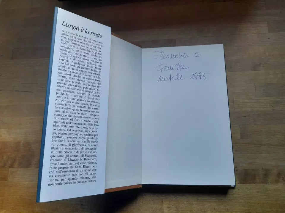 LUNGA E' LA NOTTE. ENZO BIAGI. COLLANA: NUOVA ERI. RIZZOLI EDITORE. 3° EDIZIONE: NOVEMBRE  1995.