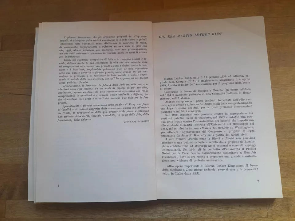 LA FORZA DI AMARE. MARTIN LUTHER KING. SEI EDITRICE. 3° EDIZIONE 1973. COLLANA: SCRITTORI PER LA SCUOLA.