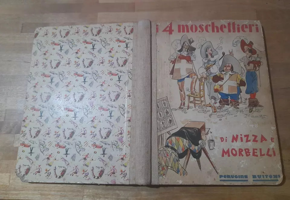 I 4 MOSCHETTIERI. ANGELO NIZZA E RICCARDO MORBELLI. PERUGINA BUITONI EDITORI. ILLUSTRAZIONI: ANGELO BIOLETTO.  4° EDIZIONE 1936.