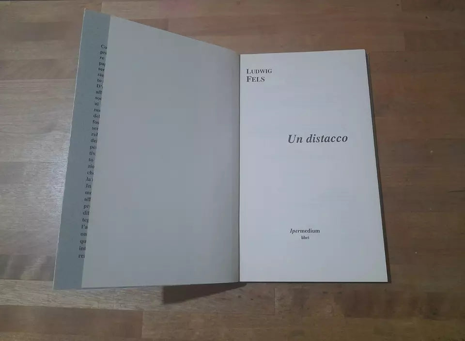 UN DISTACCO. LUDWIG FELS. IPERMEDIUM LIBRI EDITORE, 1998. COLLANA: MEMORABILIA 5.