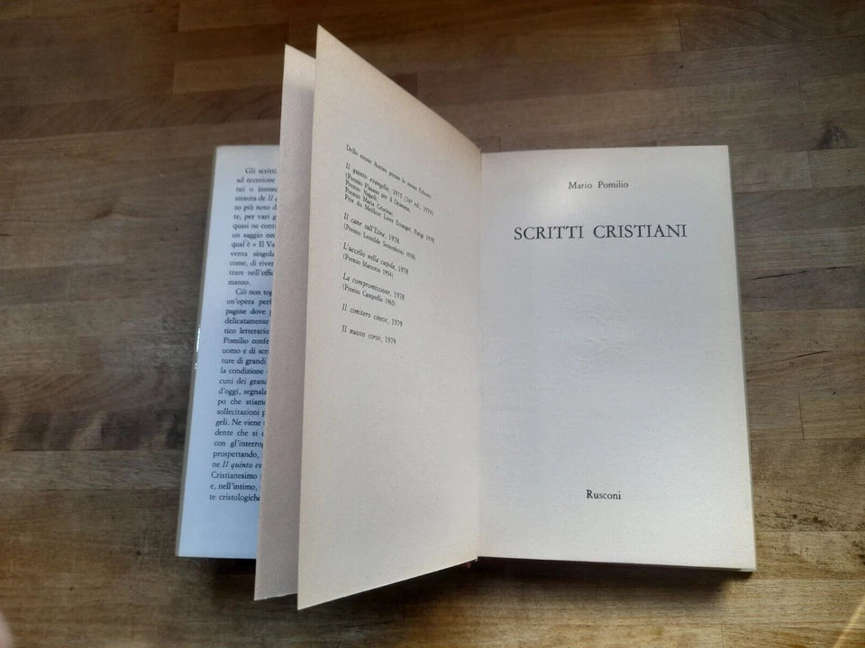 SCRITTI CRISTIANI. MARIO POMILIO. RUSCONI EDITORE. COLLANA: PAMPHLET. 1° EDIZIONE 1979.