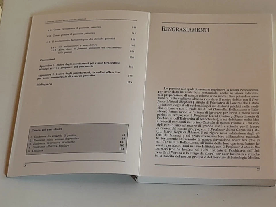 I DISTURBI PSICHICI NELLA MEDICINA GENERALE. AA.VV. IL PENSIERO SCIENTIFICO. 1° EDIZIONE LUGLIO 1992.