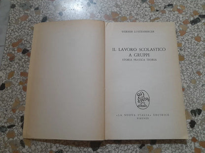 IL LAVORO SCOLASTICO A GRUPPI. WERNER LUSTENBERGER. "LA NUOVA ITALIA" EDITRICE. 4° RISTAMPA 1978. COLLANA: EDUCATORI ANTICHI E MODERNI.