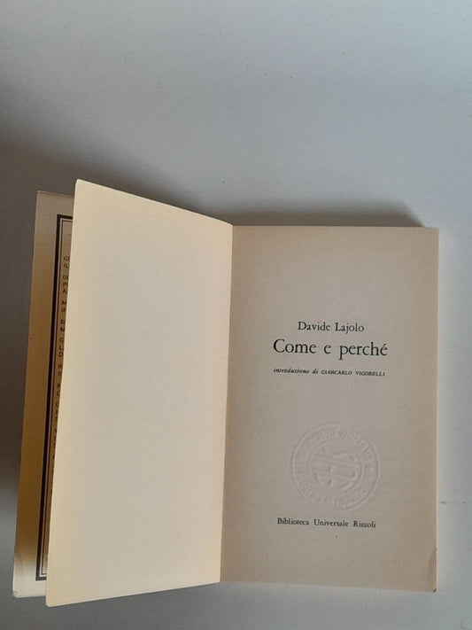 COME E PERCHE'. STORIA DELLE LANGHE. DAVIDE LAJOLO. BUR RIZZOLI EDITORE. 1° EDIZIONE BUR ROMANZI, GIUGNO 1978.