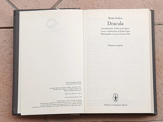 DRACULA. BRAM STOKER. I MINI MAMMUT 49. NEWTON COMPTON EDITORI. 2° EDIZIONE 2015. EDIZIONE INTEGRALE.